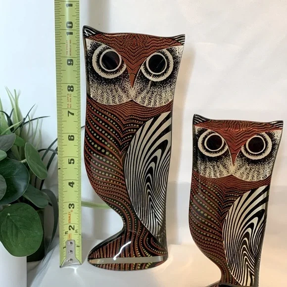 Set of 3 vintage HTF MCM Abraham PALATNIK LUCITE /acrylic molded owl sculptures - Picture 6 of 13